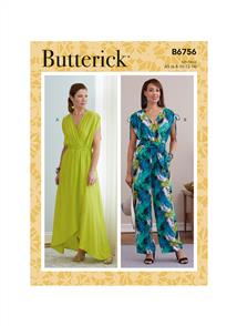 Butterick Pattern 6756 Misses' Dress, Jumpsuit and Sash