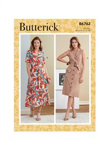 Butterick Pattern 6762 Misses' Dress, Sash and Belt