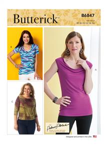 Butterick Pattern 6847 Misses' Cowl-Neck Tops