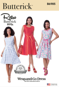 Butterick Sewing Pattern 1970s Misses' Dress B6985