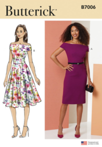 Butterick Sewing Pattern Misses' Off Shoulder Dresses B7006