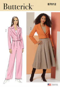 Butterick Sewing Pattern Misses' Jacket, Skirt, and Pants B7012