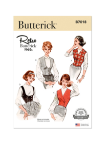 Butterick Sewing Pattern 1960s Misses' Vest in Four Styles B7018