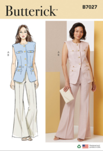 Butterick Sewing Pattern Misses' Vest and Pants B7027