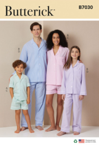 Butterick Sewing Pattern Girls' Boys' and Adults' Shirts, Shorts and Pants B7030