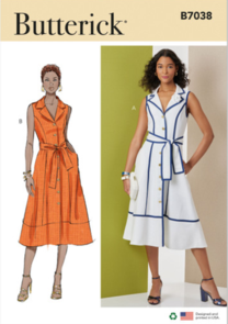Butterick Sewing Pattern Misses' Dress and Tie Belt B7038