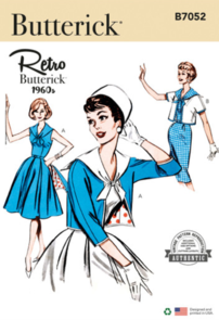 Butterick Sewing Pattern 1960s Misses' Dress and Jacket B7052