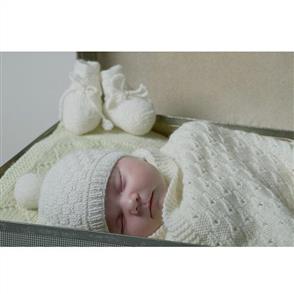 Lisa F Baby Cakes BC46 Sugar Plum Baby Hat and Booties - Knitting Pattern / Kit