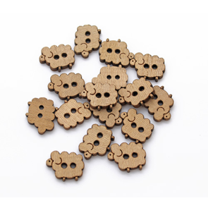 Trendy Trims Italian Wooden Sheep Button 2 Hole