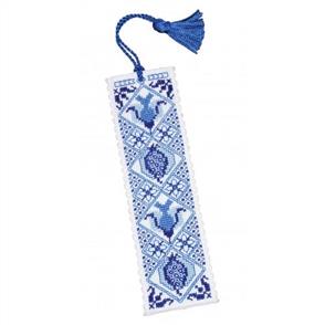 Textile Heritage Bookmark Cross Stitch Kit - Delft Blue