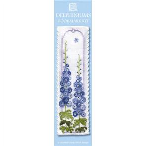 Textile Heritage Bookmark Cross Stitch Kit - Delphiniums