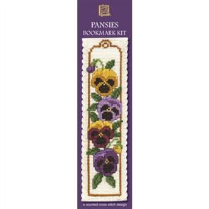 Textile Heritage Bookmark Cross Stitch Kit - Pansies