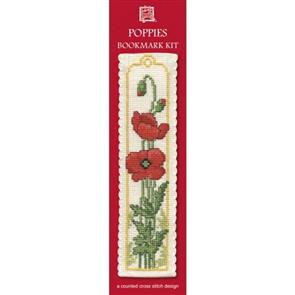 Textile Heritage Bookmark Cross Stitch Kit - Poppies
