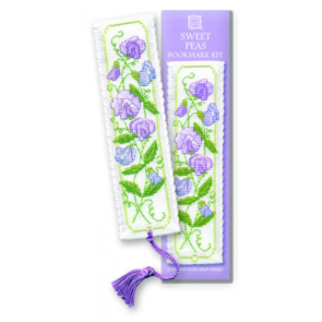 Textile Heritage Counted Cross Stitch Bookmark Kit - Sweet Peas