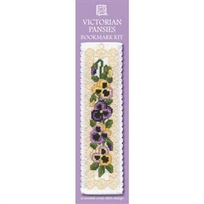 Textile Heritage Bookmark Cross Stitch Kit - Victorian Pansies