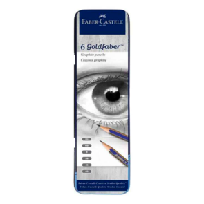 Faber-Castell Goldfaber Blacklead Pencil tin set of 6 - 2H, HB, B, 2B, 4B, 6B