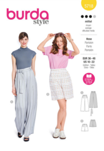 Burda Sewing Pattern 5718 Misses' Shorts and Trousers