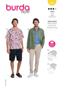 Burda Sewing Pattern 5842 Men's Shirt