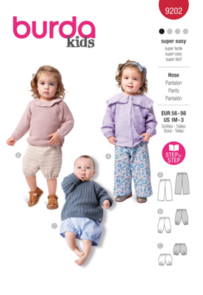 Burda Sewing Pattern 9202 Babies Trousers