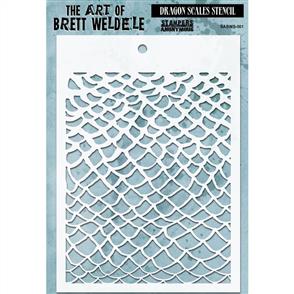 Stampers Anonymous Brett Weldele Stencil - Dragon Scales