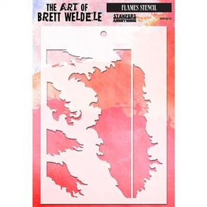 Stampers Anonymous Brett Weldele Stencil - Flames