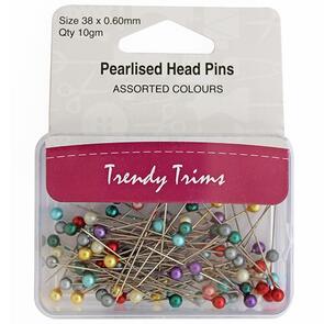 Trendy Trims Pearlised Head Pins size 38 x 0.60mm 75/Pkg