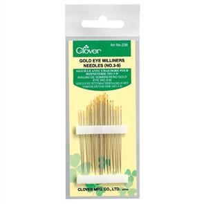 Clover Gold Eye Milliners Needles Size 3/9 16/Pkg