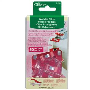 Clover Wonder Clips - 50/pack Red