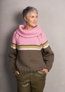 Rowan Knitting Pattern / Kit - Big Wool - Canberra Striped Cowl Neck