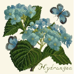 Elizabeth Bradley Tapestry Kit - Hydrangea (Winter White Background)