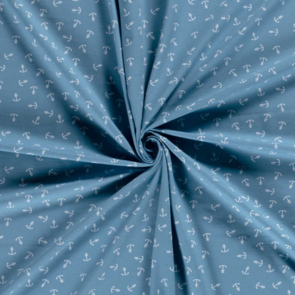 Nooteboom Cotton Jersey - Printed Anchors #19581 - Colour 06 - Indigo