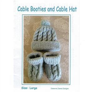 Alpaca Yarns Cable Booties and Cable Hat Kit Set