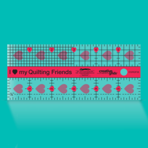 Creative Grids I Love My Quilt Friends 2-1/2in x 6in Rectangle Mini Quilt Ruler