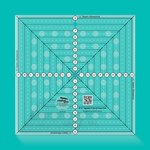 Creative Grids 9-1/2in Square It Up or Fussy Cut Square Quilt Ruler