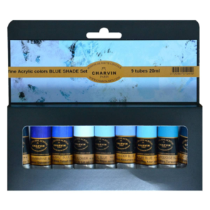 Charvin Extrafine Acrylic Colour Blue Shades Set