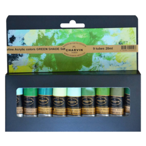Charvin Extrafine Acrylic Colour Green Shades Set