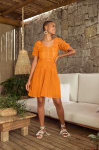 Circulo Crochet Pattern/Kit - Dark Cheddar Dress