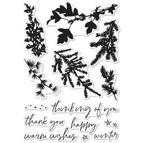 Memory Box Stamps - Winter Greenery
