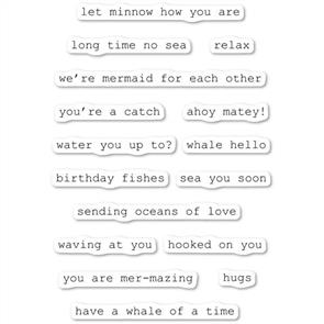 Memory Box Stamp - Oceanside Typewriter Sentiments