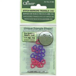 Clover Triangle Stitch Markers - Sizes 0 To 4 24/Pkg