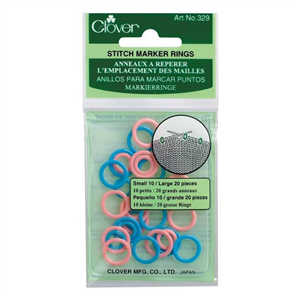 Clover Stitch Marker Rings - Small/Large 30/Pkg