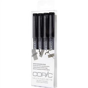 Copic Multiliner Set Black B 0.5, 0.8, BS, BM