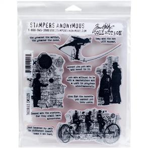 Stampers Anonymous Tim Holtz Cling Stamps 7"X8.5" - Theories