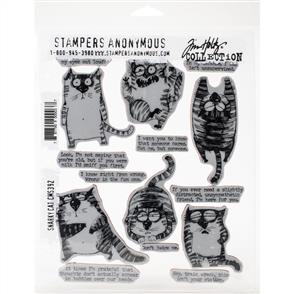 Stampers Anonymous Tim Holtz - Cling Stamps 7"X8.5" - Snarky Cat
