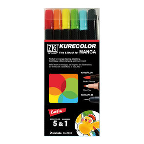 KURETAKE ZIG KURECOLOR Fine&Brush Basic Set/6