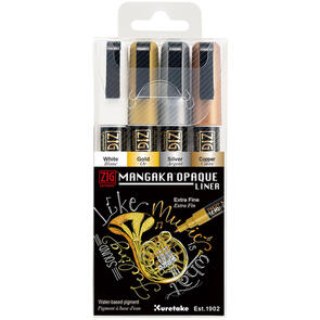 KURETAKE ZIG Mangaka Opaque Liner, 4pc