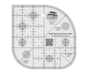 Creative Grids Non-Sli Multi-Size Curved Corner Cutter Quilt Ruler
