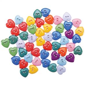 Dress It Up Embellishments - Mini Simple Heart Buttons - Primary