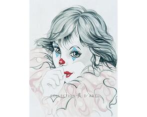 Collection D'Art Tapestry Canvas 40X50 Clown Face