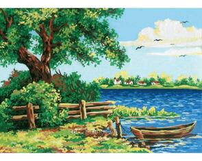 Collection D'Art Tapestry Canvas 40X60 Summer River Scene